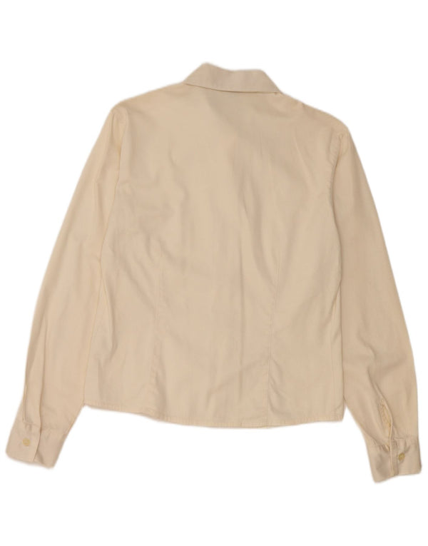 Trussardi Damenhemd UK 10 Small Beige Baumwolle
