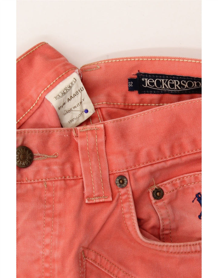 Jeckerson Herren Straight Jeans W32 L33 Orange Baumwolle