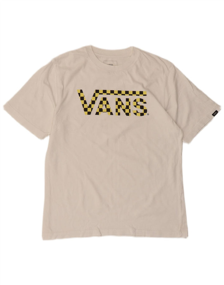 Vans Custom Fit Grafik-T-Shirt für Jungen, 10–11 Jahre, mittelweiße Baumwolle