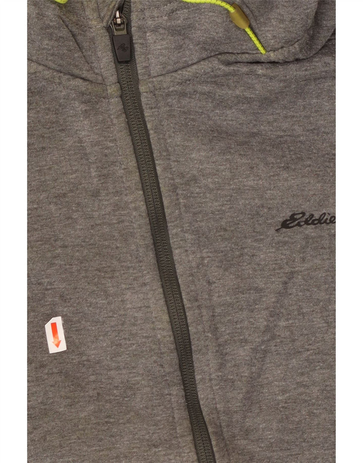 EDDIE BAUER Herren-Kapuzenpullover mit Reißverschluss, groß, grau, Polyester