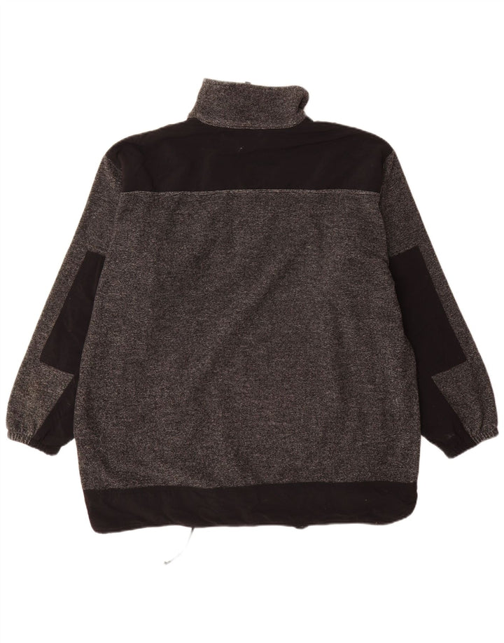 Champion Herren-Sweatshirt mit Reißverschluss am Hals, großes, grau meliertes Polyester