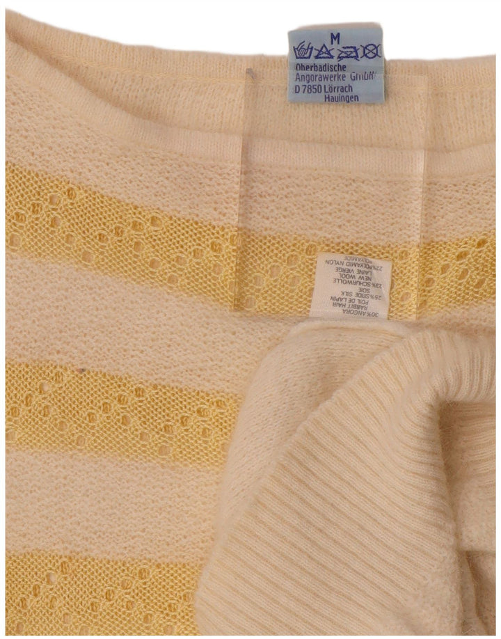 AWOBA Damen-Pullover mit U-Boot-Ausschnitt, Gr. 12, Mittel, gebrochenes Weiß, gestreift
