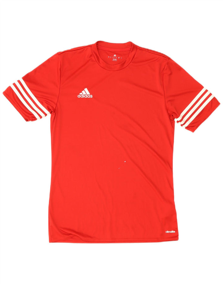 Adidas Herren Climalite T-Shirt Top Small Rot Polyester