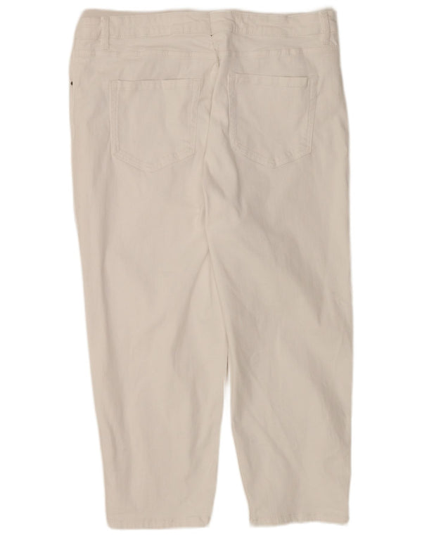 Marks & Spencer Damen Capri-Jeans UK 22 3XL W42 L22 Weiße Baumwolle