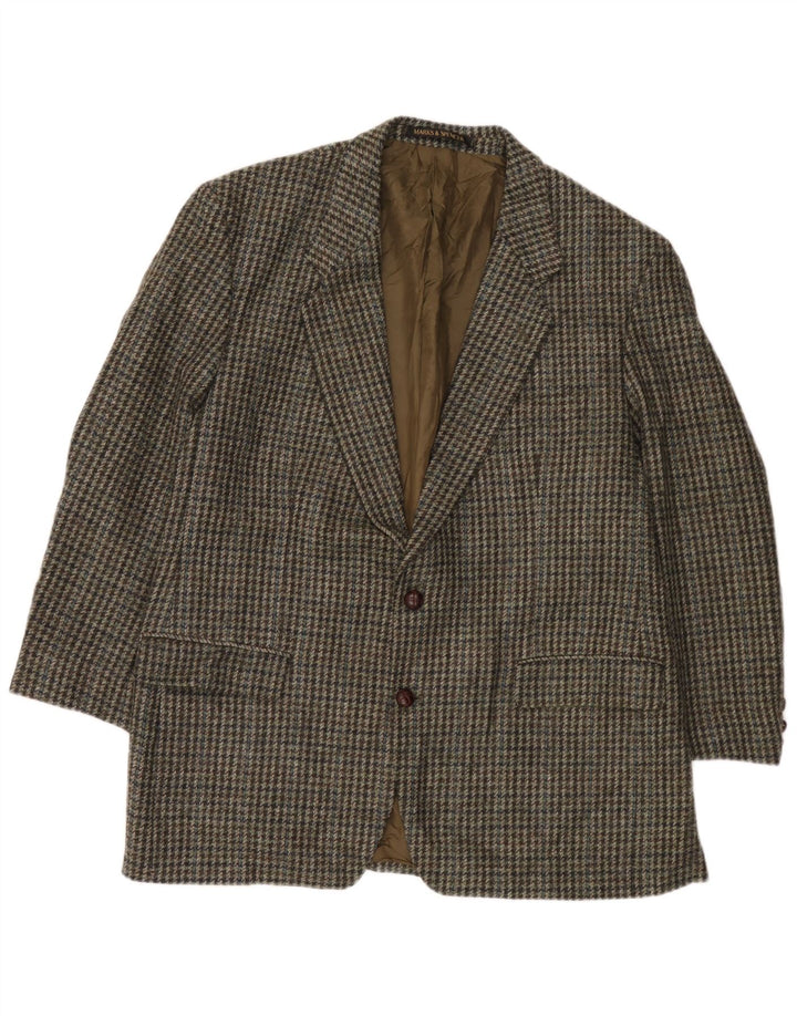 Marks & Spencer Herren St. Michael Blazer Jacke UK 44 XL Grüner Hahnentritt