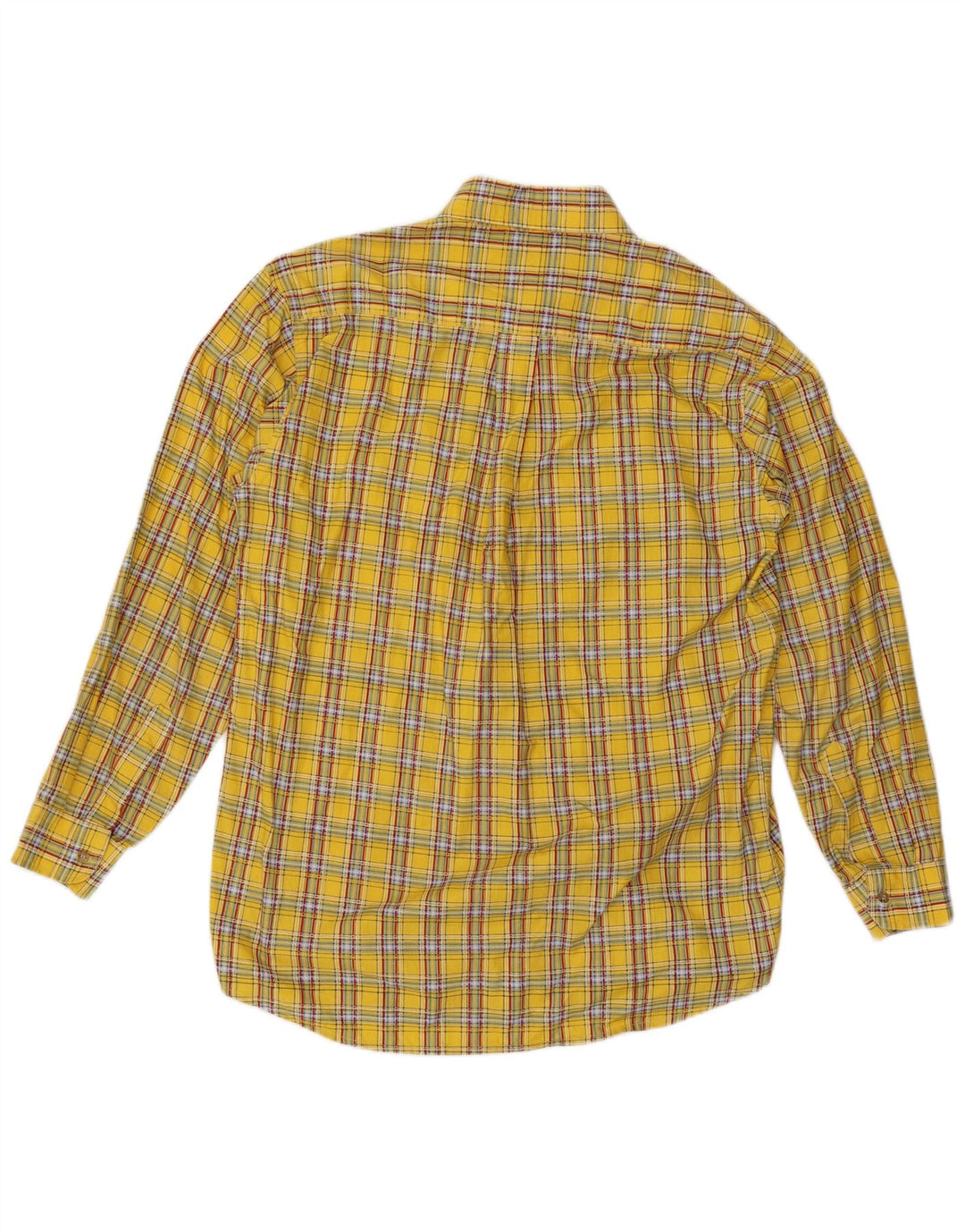 Vintage Herrenhemd XL Gelb kariert Baumwolle