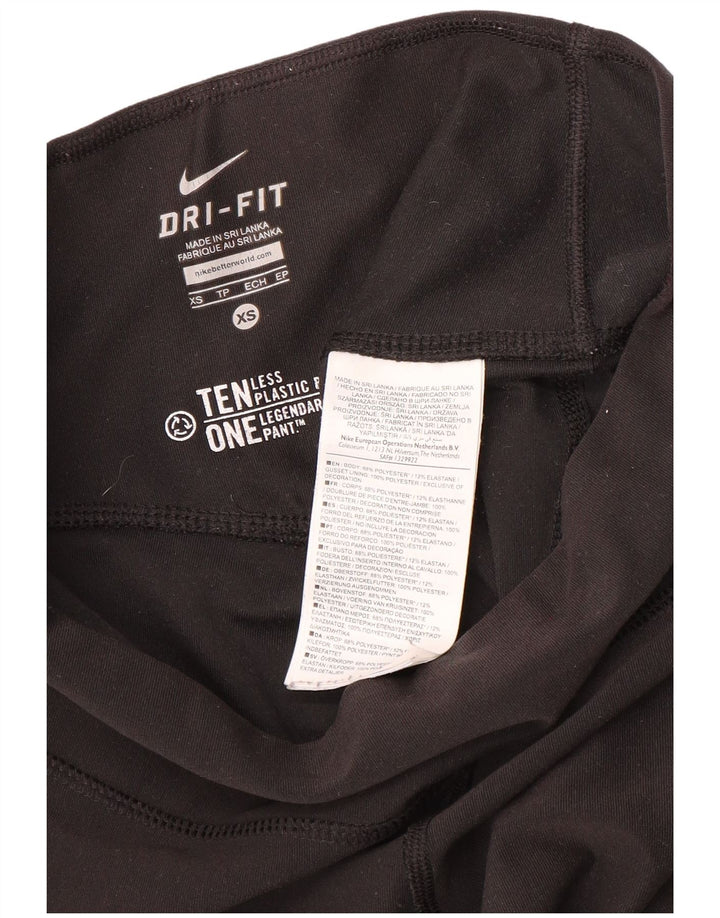 Nike Damen Dri Fit Capri Leggings UK 6 XS Schwarz Polyester