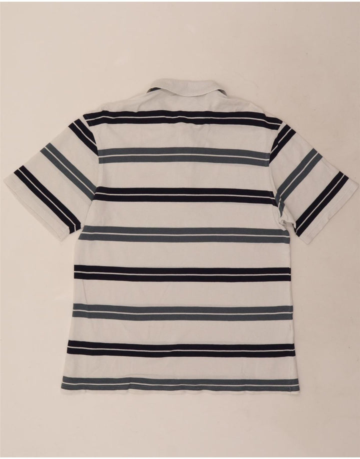 Lacoste Herren-Poloshirt, Größe 5, groß, weiß gestreift