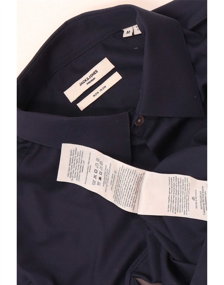 Jack & Jones Herren-Hemd mit normaler Passform, mittelmarineblaue Baumwolle