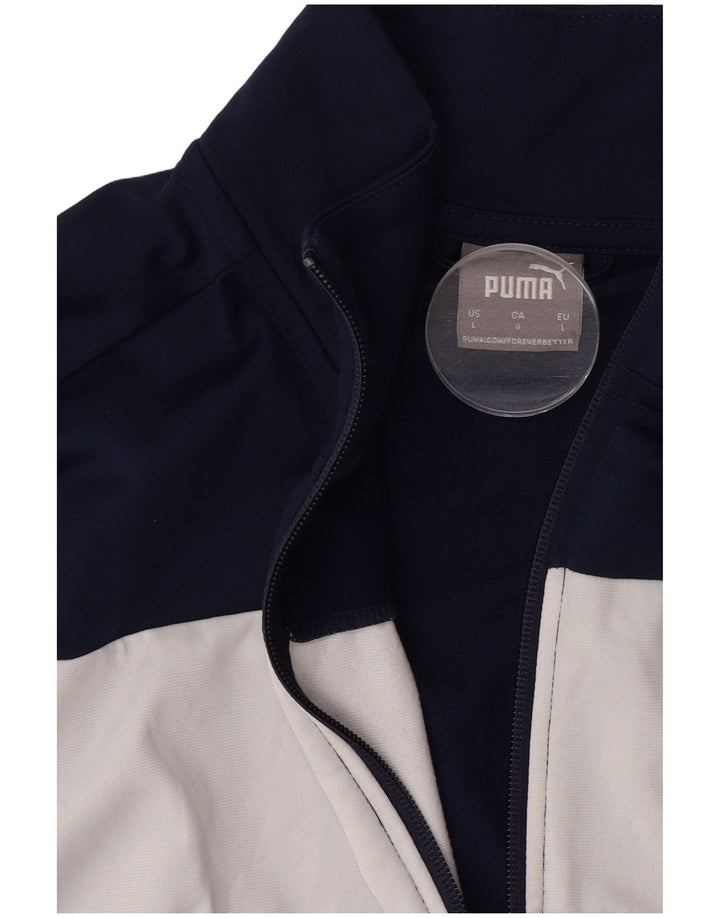 Puma Herren-Trainingsanzug-Top-Jacke, groß, Marineblau, Farbblock