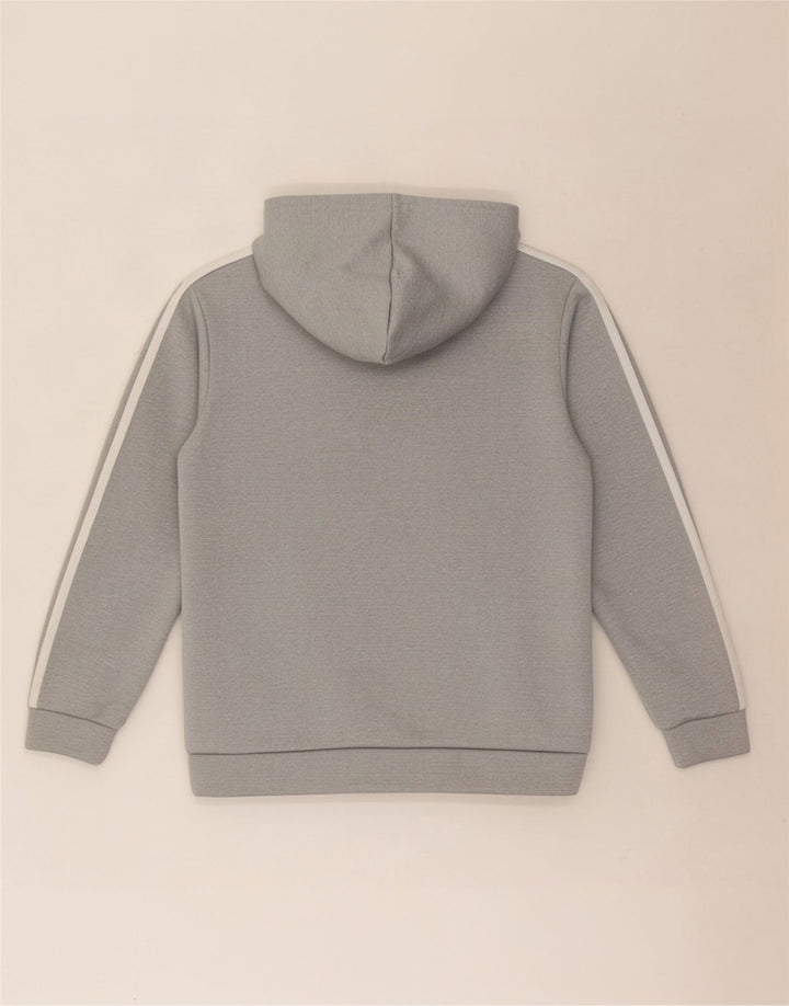 Adidas Kapuzenpullover für Jungen, 11–12 Jahre, graues Colourblock-Polyester