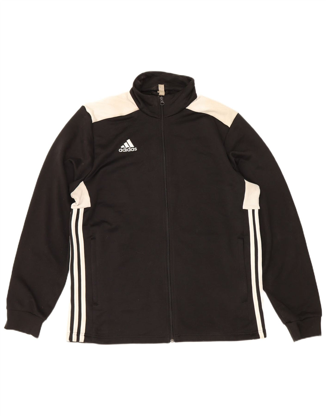 Adidas Herren-Trainingsanzug-Top-Jacke, großes schwarzes Farbblock-Polyester