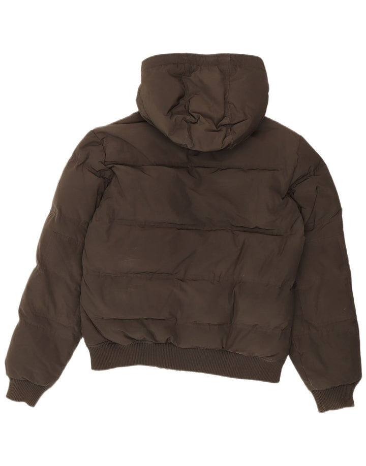 Bomboogie Wattierte Herrenjacke mit Kapuze, UK 42, XL, Grau, Polyester