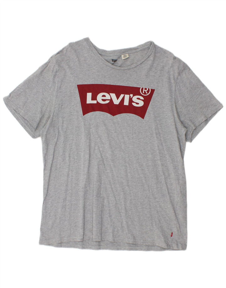 Levi's Herren-T-Shirt mit Grafik, XL, grau meliert, Baumwolle