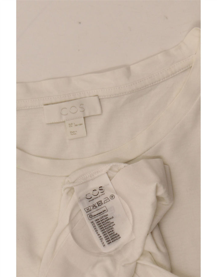 COS Herren-T-Shirt-Oberteil, groß, aus weißer Baumwolle
