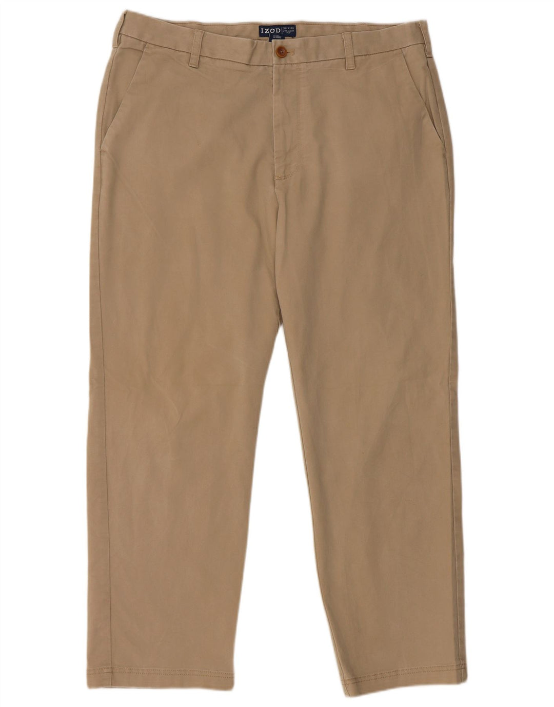 IZOD Herren gerade Chinohose W38 L30 Beige Baumwolle