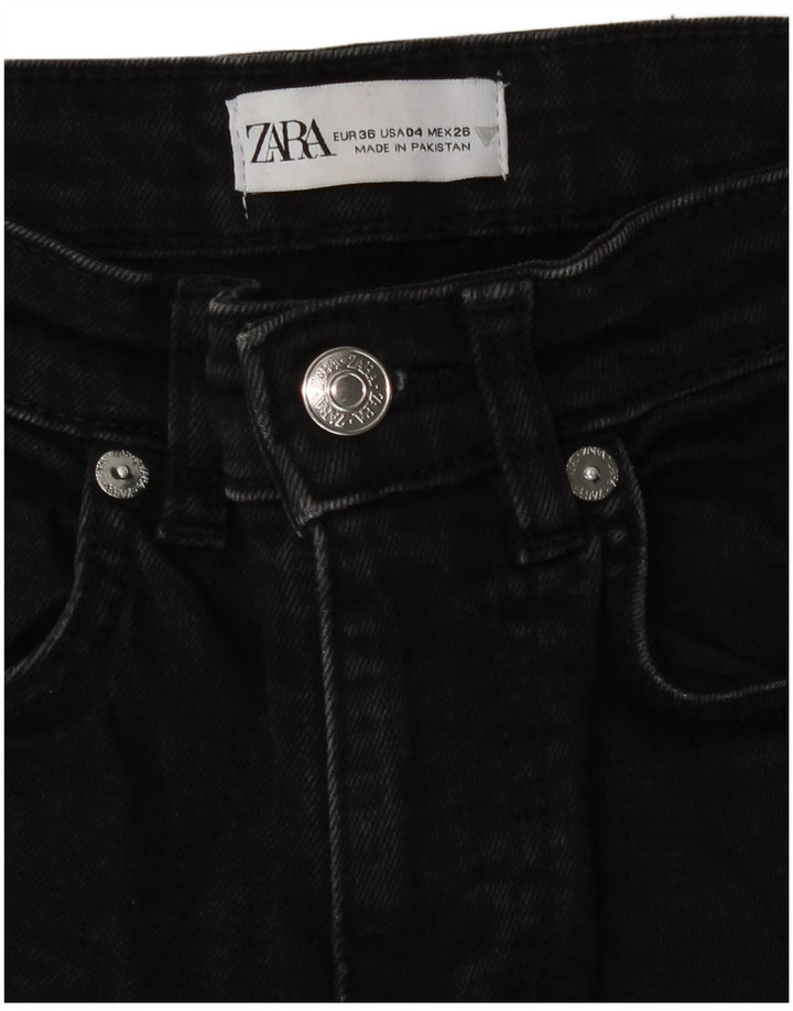 Zara Damen Bootcut Jeans EU 36 XS W26 L25 Schwarz