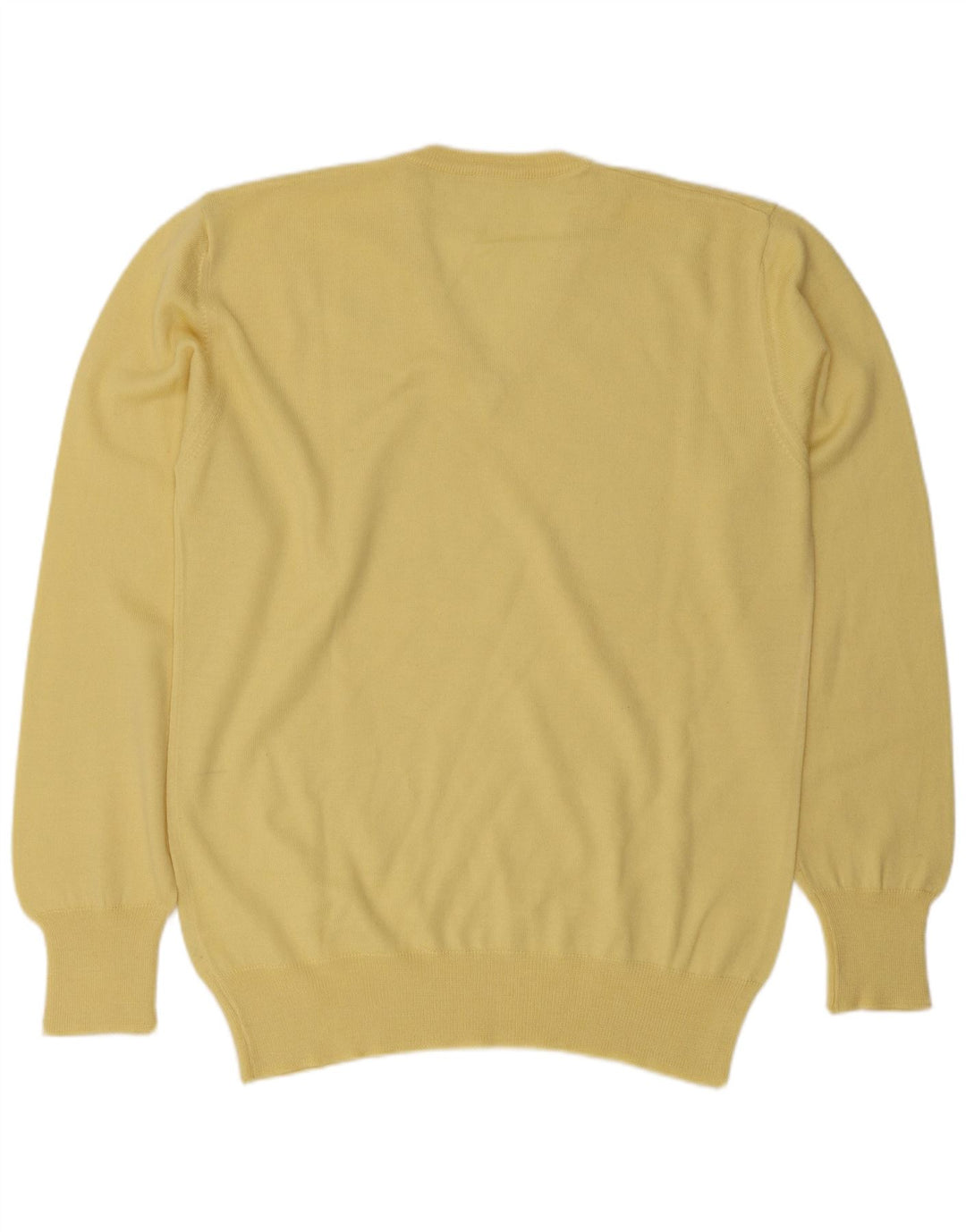 Vintage Herren V-Ausschnitt Pullover Pullover mittelgelbe Wolle