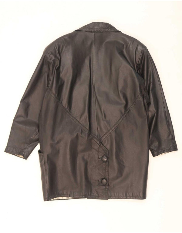 C&A Damen Ledermantel UK 18 XL Schwarz