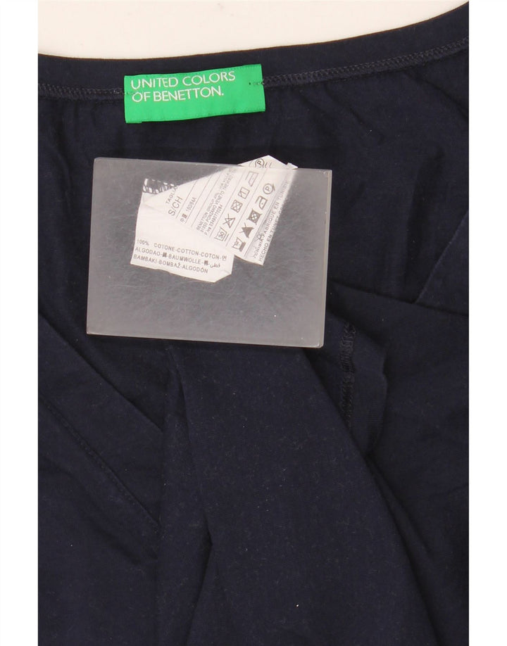 Benetton Damen-Trägershirt, UK 10, Größe S, Marineblau, Baumwolle