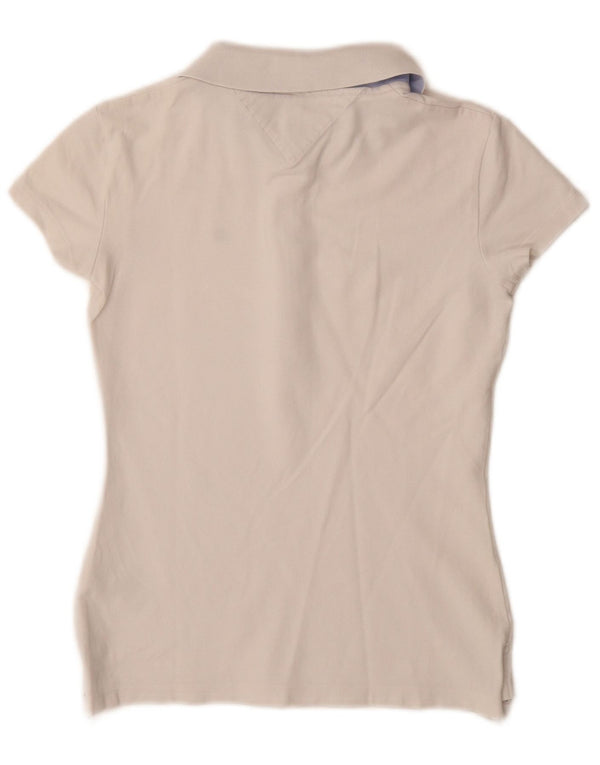 Tommy Hilfiger Damen Slim Fit Poloshirt UK 6 XS Weiße Baumwolle