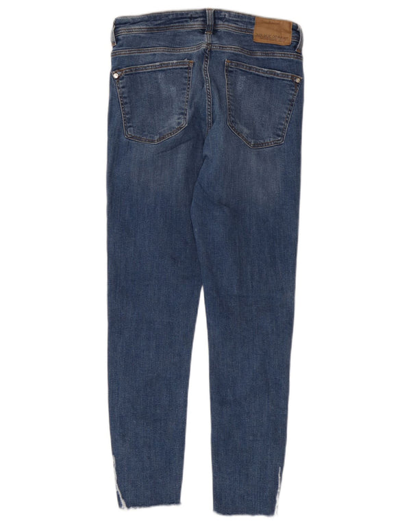 Zara Damen Crop Skinny Jeans EU 36 XS W26 L25 Blau