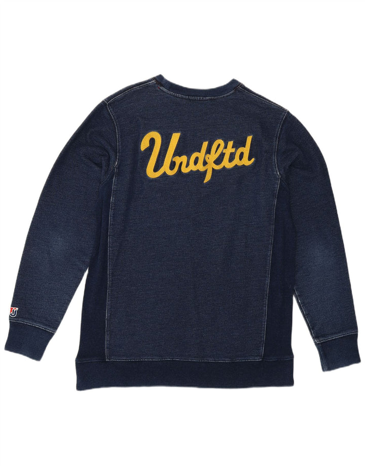 Undefeated Grafischer Herren-Sweatshirt-Pullover aus mittelblauer Baumwolle