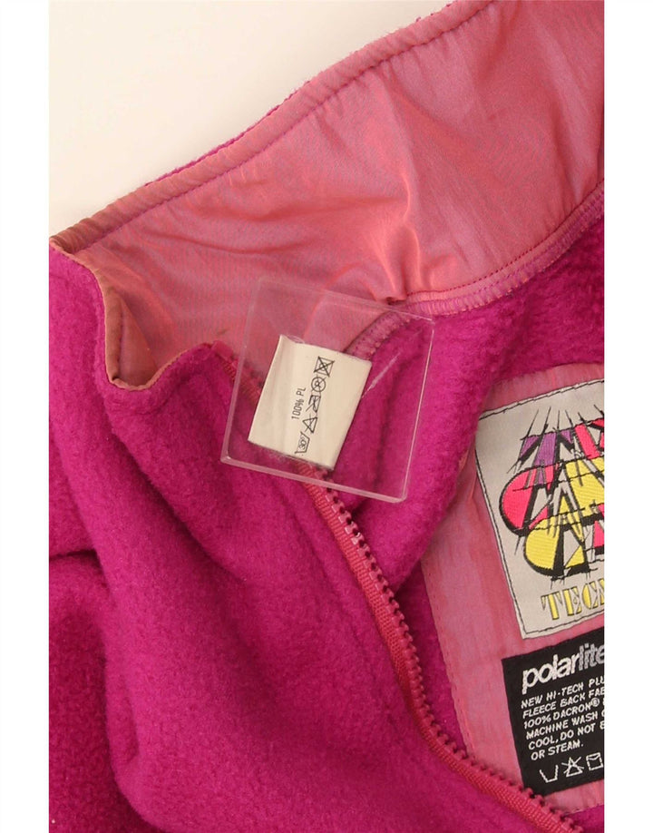Tecnica Herren-Fleecepullover mit grafischem Reißverschluss und Kragen, groß, rosa, Polyester