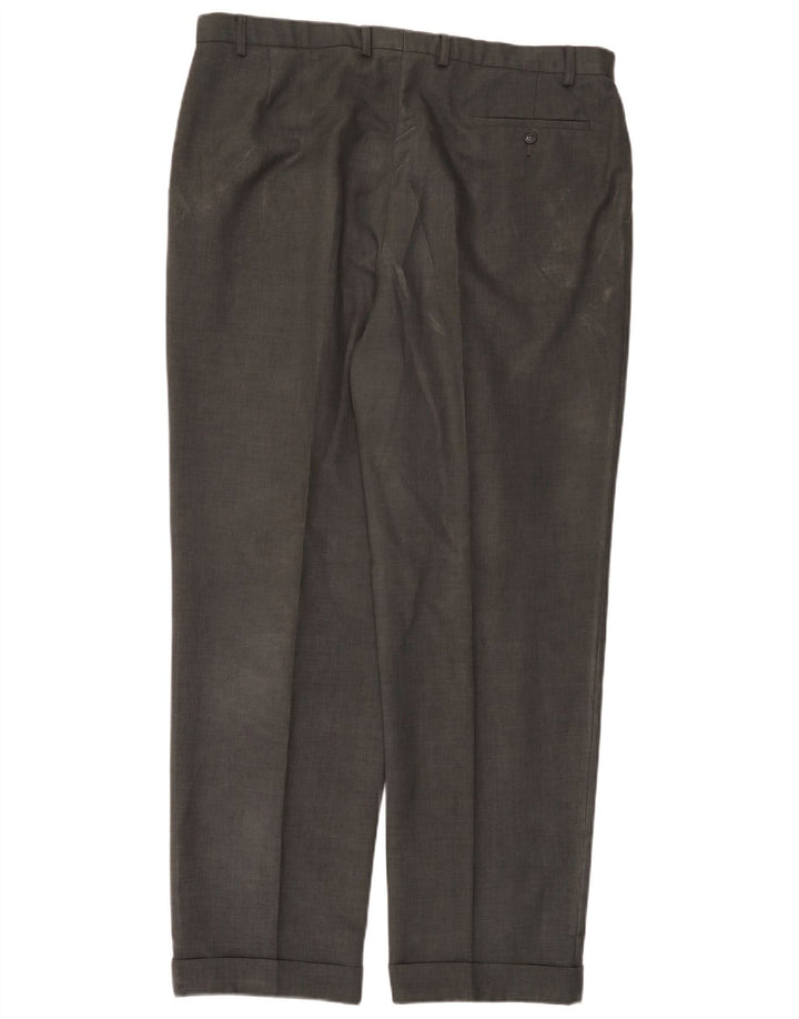 Marks & Spencer Herren-Anzughose mit Pegged-Anzug, W40, L33, graues Polyester