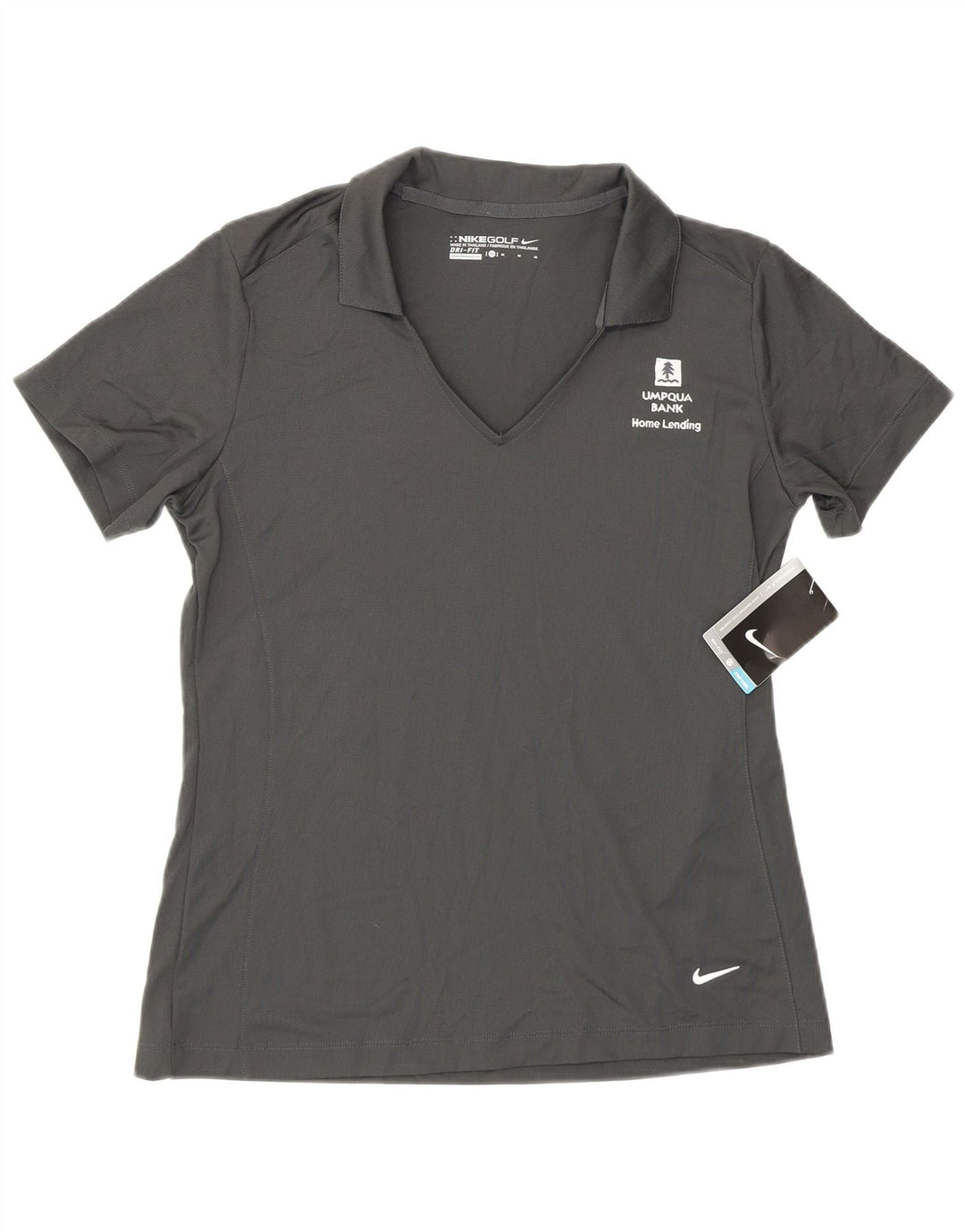 Nike Damen Dri Fit Poloshirt UK 14 Mittelgraues Polyester