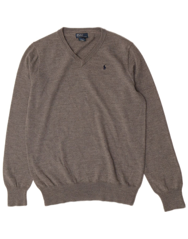 Polo Ralph Lauren Jungen-Pullover mit V-Ausschnitt, 15–16 Jahre, XL, Grau