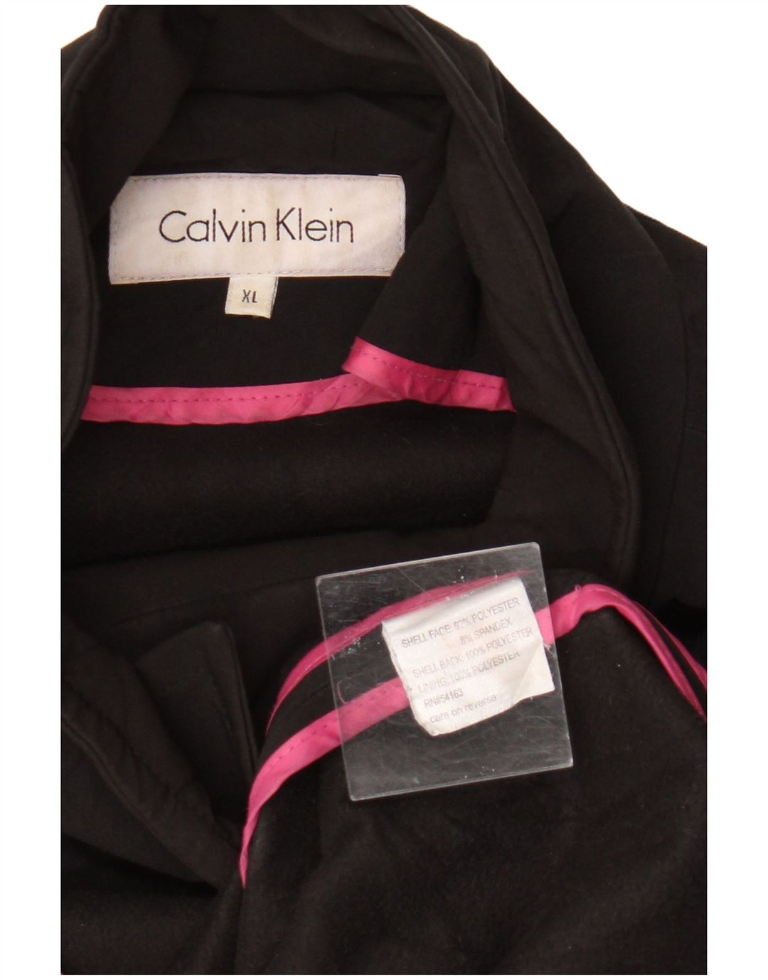 Calvin Klein Damen Pea Coat UK 18 XL Schwarz Polyester