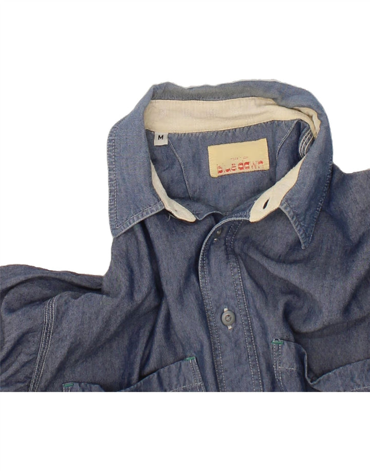 VINTAGE Mens Pullover Shirt Medium Navy Blue Vintage Vintage and Second-Hand Vintage from Messina Hembry 