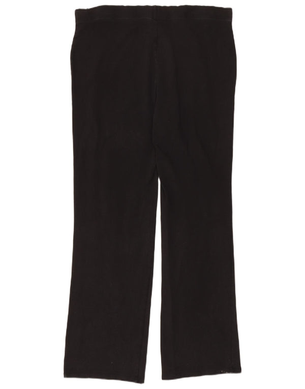 Marks & Spencer Womens Tracksuit Trousers UK 16 Large Black Cotton