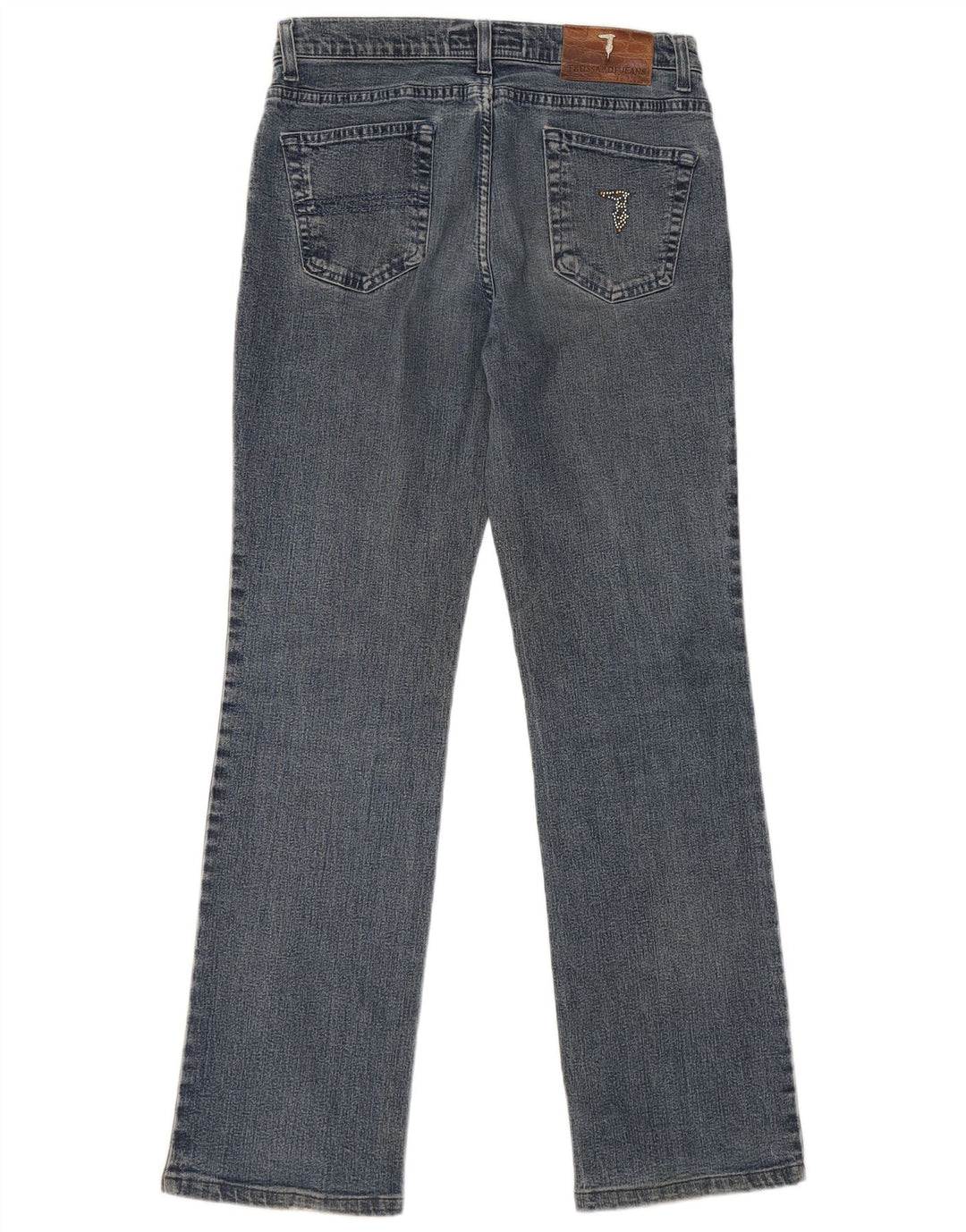 Trussardi Damen Straight Jeans W29 L30 Blaue Baumwolle