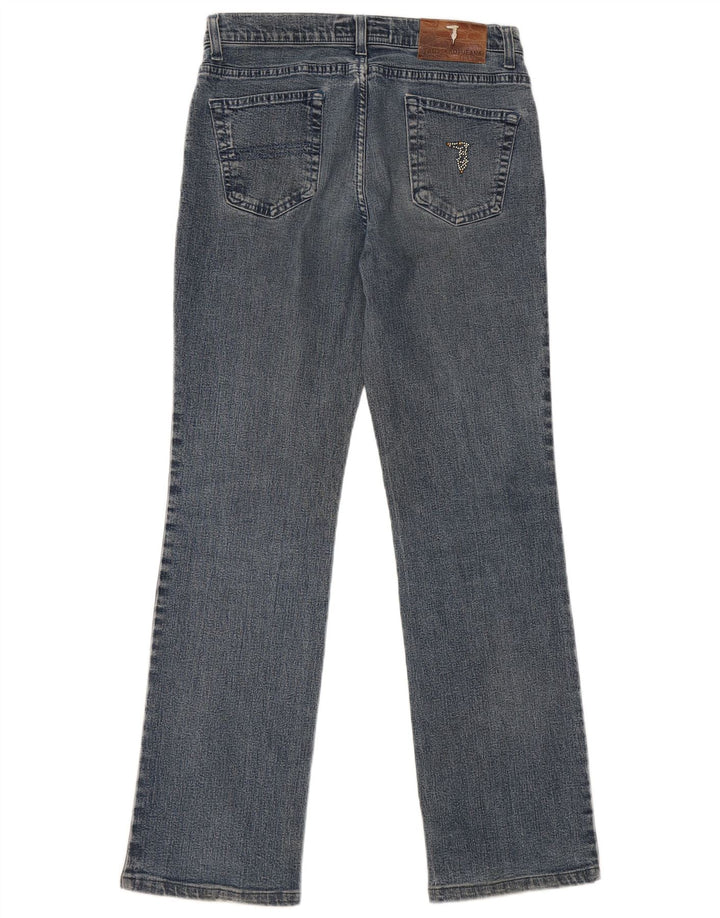 Trussardi Damen Straight Jeans W29 L30 Blaue Baumwolle