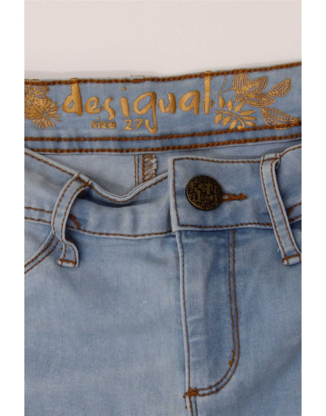 Desigual Damen Skinny Jeans W27 L31 Blau