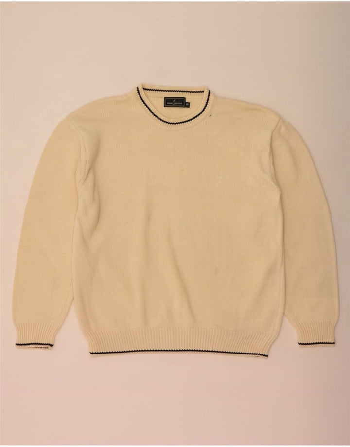 Daniel Hechter Herren-Pullover mit Rundhalsausschnitt IT 58 3XL Beige Baumwolle