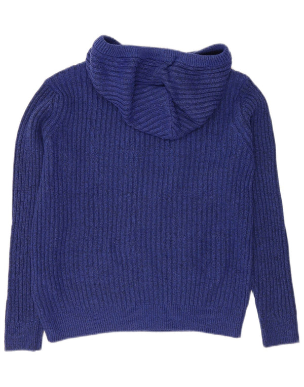 Marks & Spencer Damen Kapuzenpullover UK 14 Mittelblaues Polyester