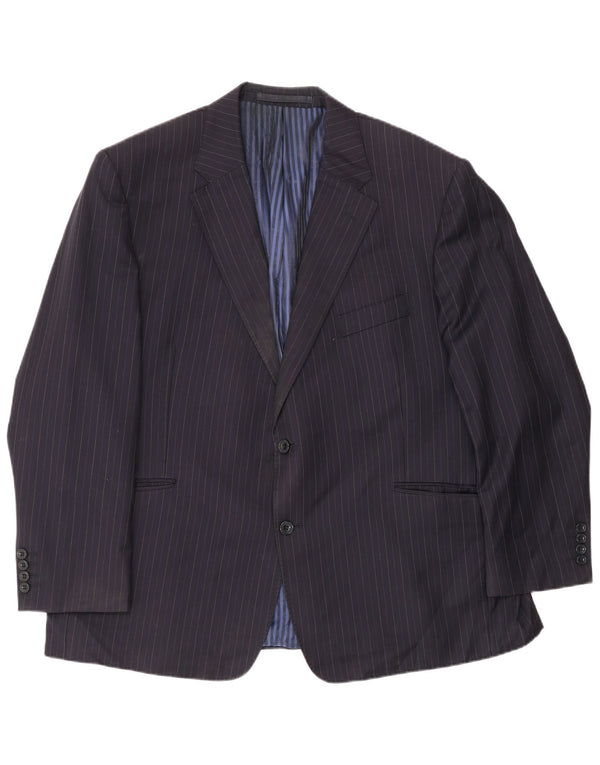Marks & Spencer Herren-Blazer mit 2 Knöpfen, EU 56, 3XL, Marineblau, Nadelstreifen