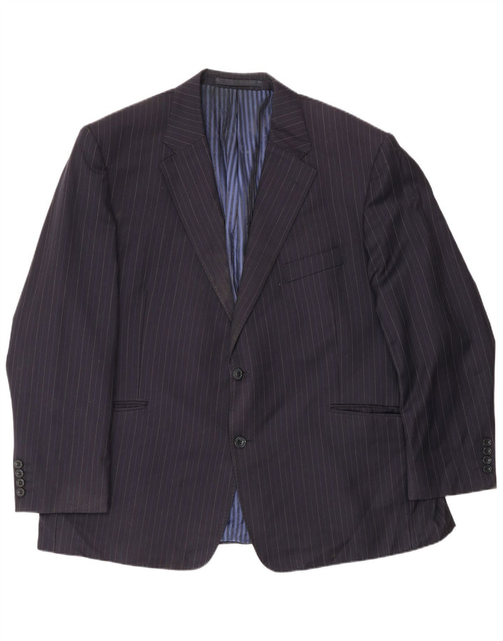 Marks & Spencer Herren-Blazer mit 2 Knöpfen, EU 56, 3XL, Marineblau, Nadelstreifen