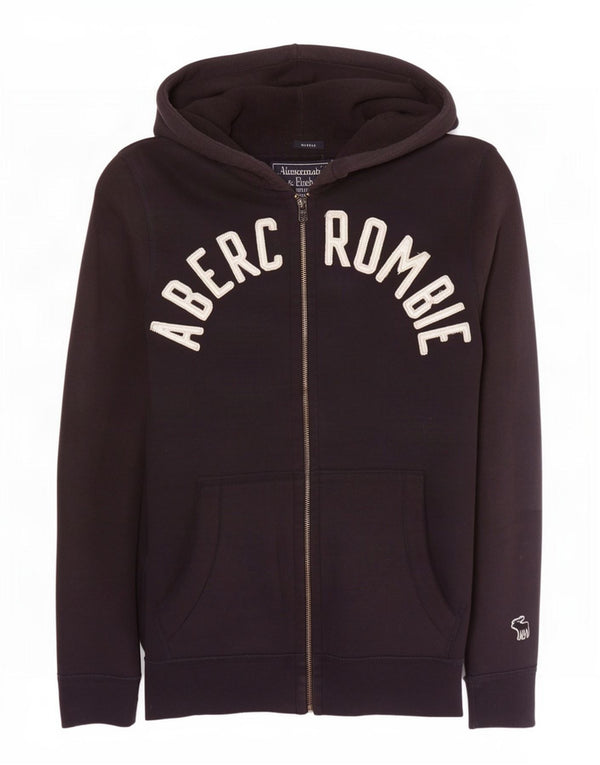 Abercrombie & Fitch Herren-Muskel-Grafik-Kapuzenpullover mit Reißverschluss, mittleres Marineblau