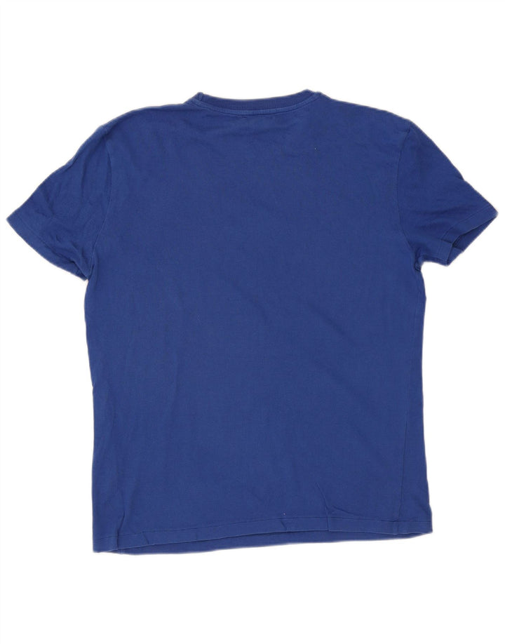 Zara Herren T-Shirt Top Large Blau Baumwolle