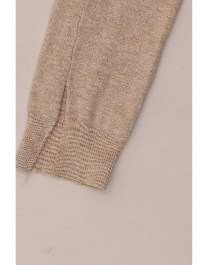 Marks & Spencer Damen Strickjacke Pullover UK 10 Small Beige Viskose