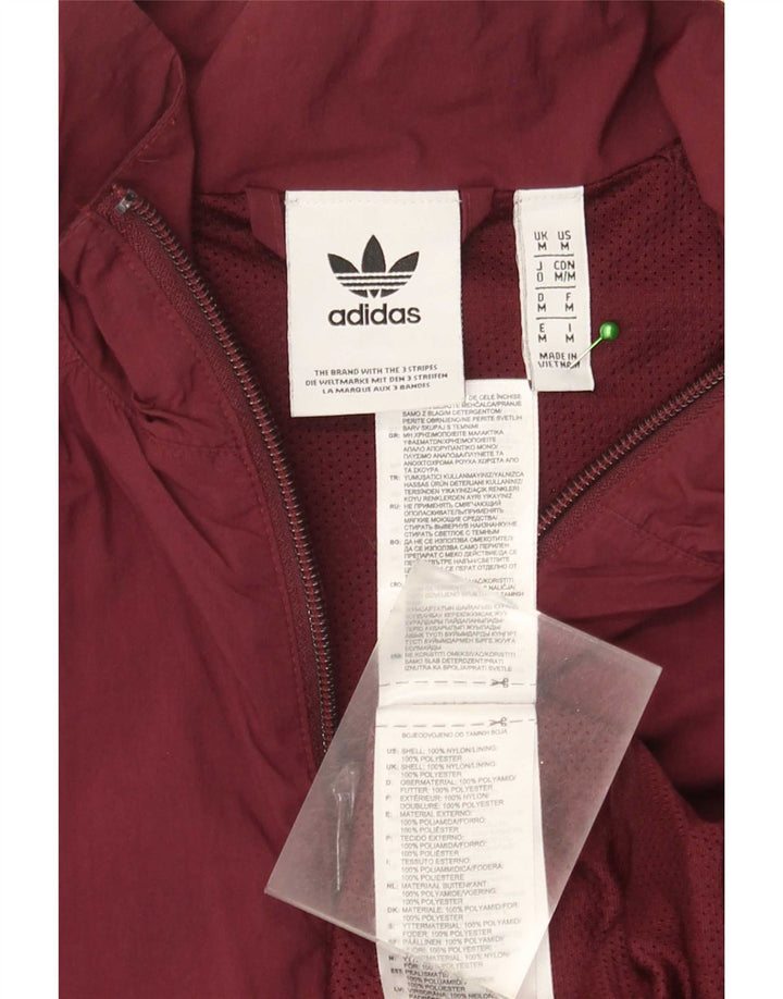 Adidas Herren-Trainingsanzug-Oberteil aus Nylon in mittlerem Burgunderrot