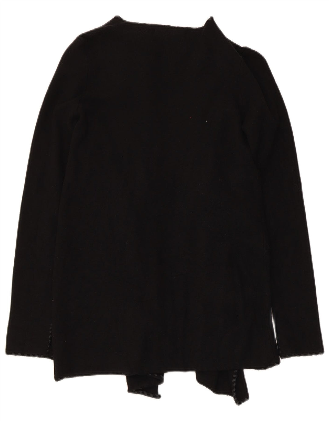 Zara Damen Asymmetrischer offener Cardigan-Pullover UK 10 Small Schwarz Polyester
