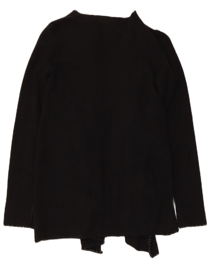 Zara Damen Asymmetrischer offener Cardigan-Pullover UK 10 Small Schwarz Polyester