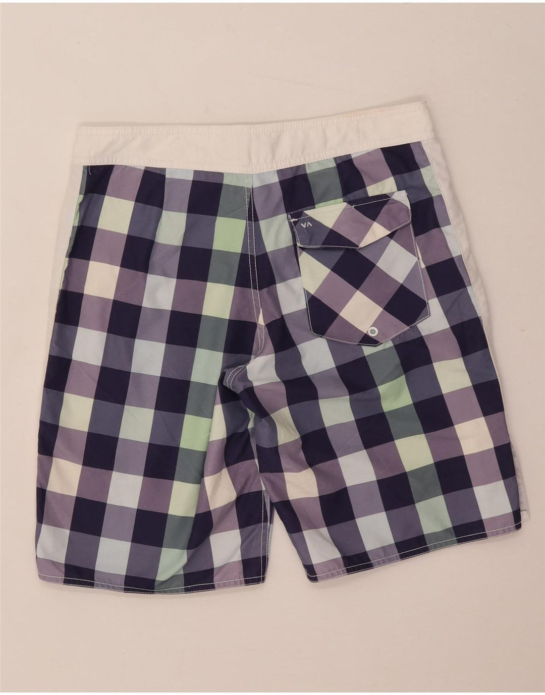 RVCA Herren-Badeshorts, mittelgroß, mehrfarbig, Gingham-Polyester
