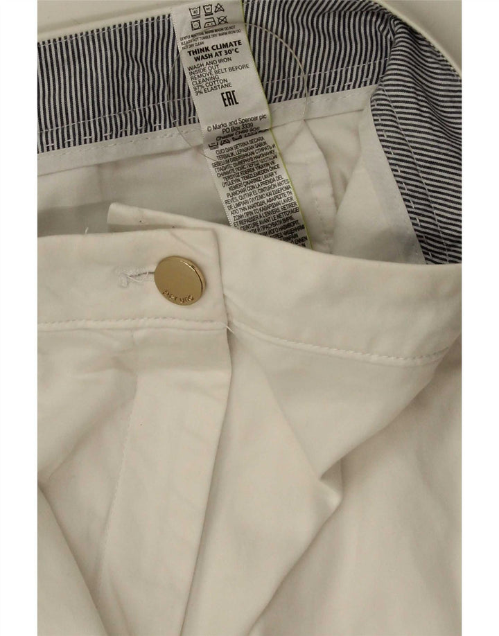 Marks & Spencer Damen gerade Chinohose UK 12 Medium W32 L30 Weiß