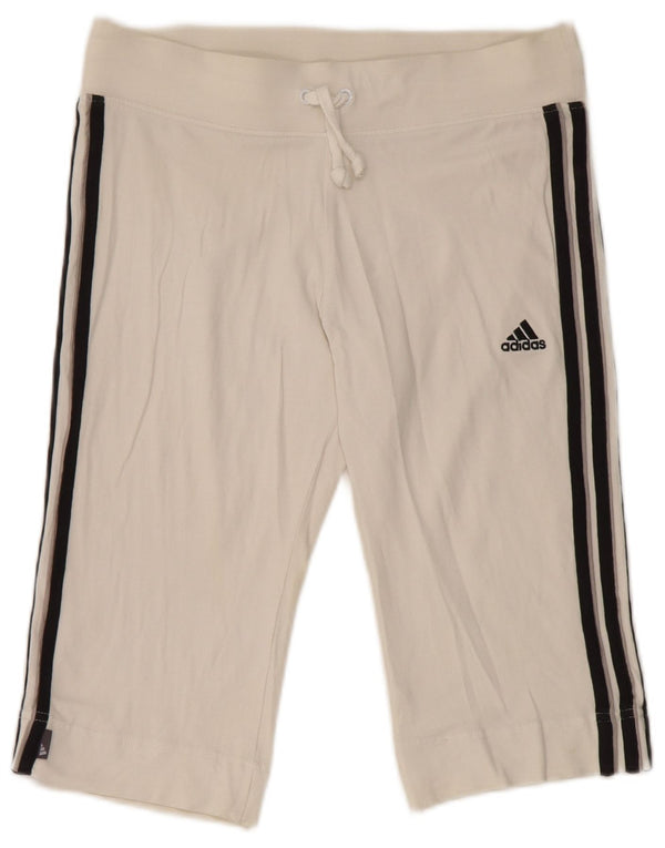 Adidas Damen Bermuda Sport Shorts UK 14 Mittelweiße Baumwolle